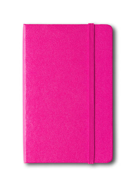 istock Magenta pink closed notebook isolated on white 1140605568