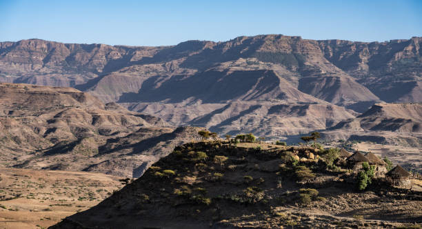 krajobraz na wyżynach lalibela, etiopia - ethiopian highlands zdjęcia i obrazy z banku zdjęć