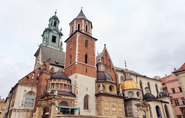 Krakow, Poland - December 30, 2018: Wawel Royal Castle in Kracow, Poland during the winter.  The Wawel Castle is a castle residency located in central Krakow, Poland.
