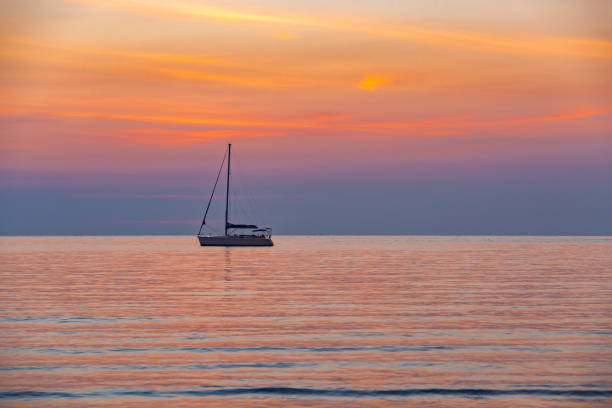 istock Tropical sea on sunset. 1140608881