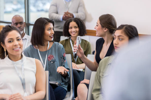 istock Young adult women discuss a proposal 1140611151