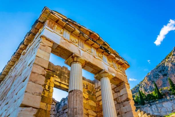 istock Athenian treasury at the ancient delphi site in Greece 1140611902