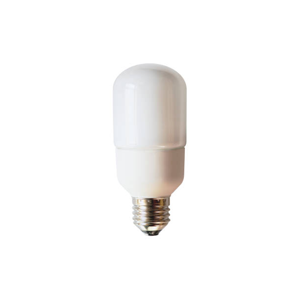 istock White glass bulb isolated on white background. Electric light bulb, energy saving luminescent lamp 1140615963