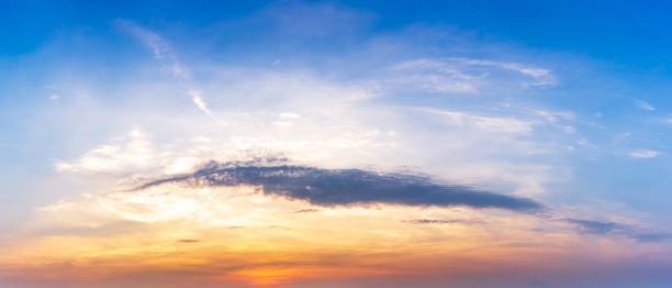 istock Panorama picture of morning sky cloud and sunlight background 1140617200