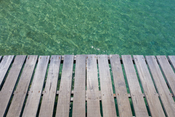 istock Tropical sea and wooden walkway. 1140618235