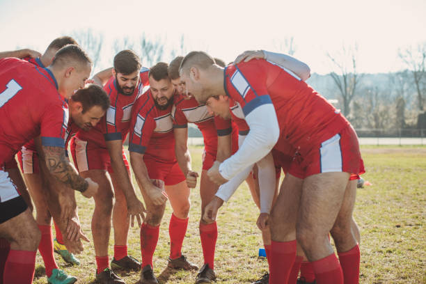 istock Rugby players huddling during time out 1140623662