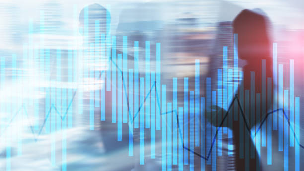 istock Trading and investment concept with candle chart, financial graph on blurred background abstract background. 1140624096