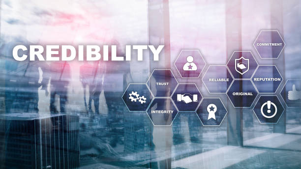 istock Corporate credibility improvement concept. Multiple exposure, mixed media background. 1140624454