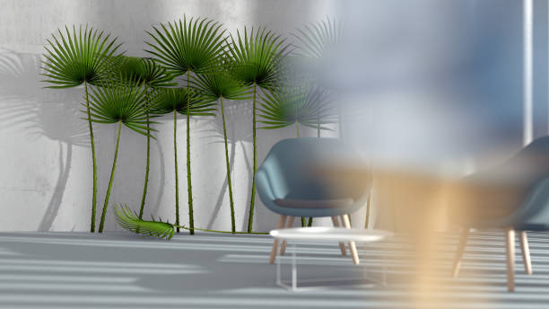 istock Palm leaves in a room 1140624545