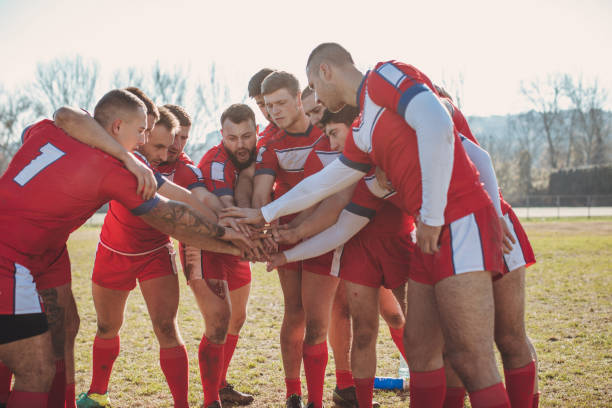 istock Rugby players huddling during time out 1140624990