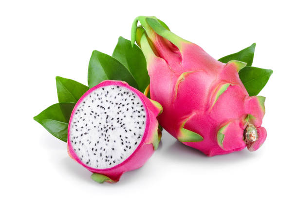 istock Ripe Dragon fruit, Pitaya or Pitahaya isolated on white background, fruit healthy concept 1140627508