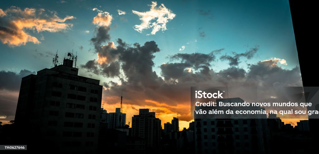 Sunset over the city landscape Photo about the sunset views into São Paulo - Brazil Brazil Stock Photo