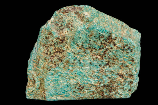 istock Macro of mineral stone amazonite on a black background 1140633562