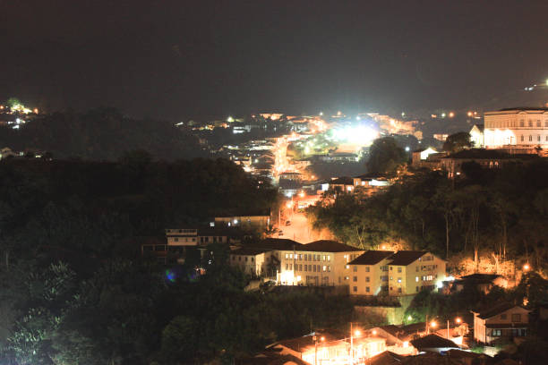 istock Night scene of a luminous town 1140638247