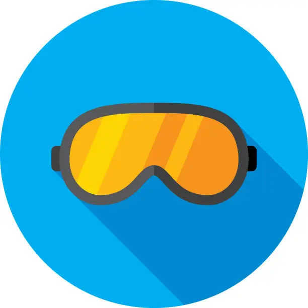 Vector illustration of Ski Goggles Icon Flat
