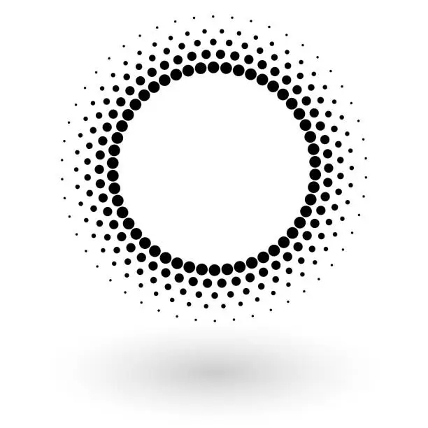 Vector illustration of Abstract vector background with halftone dots circle. Creative geometric pattern