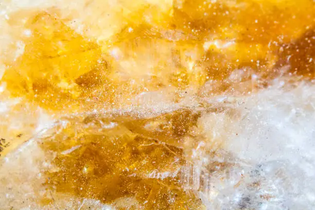Extreme Close Up of An Citrine Crystal Quartz Abstract