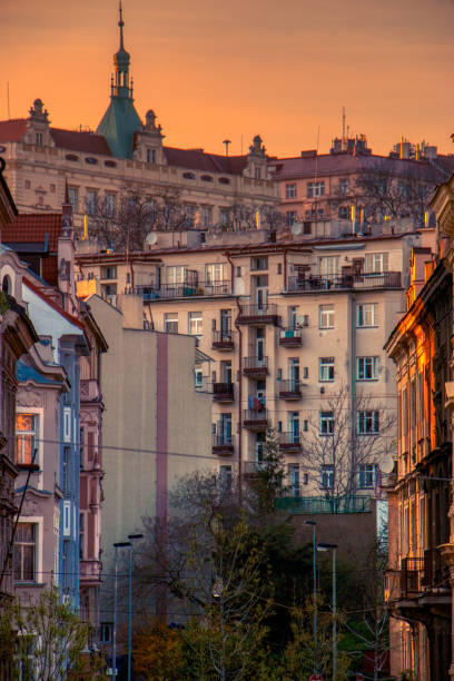 istock Prague sunset beautiful roofs at summer 1140651120