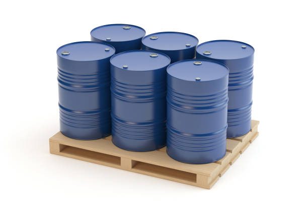 Steel barrels on pallet