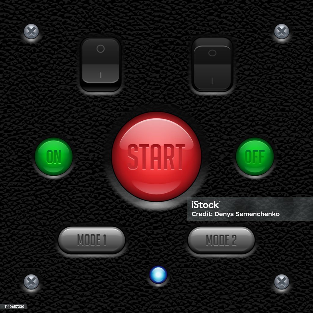 Leather Ui Application Software Controls Set Switch Button Lamp Web ...