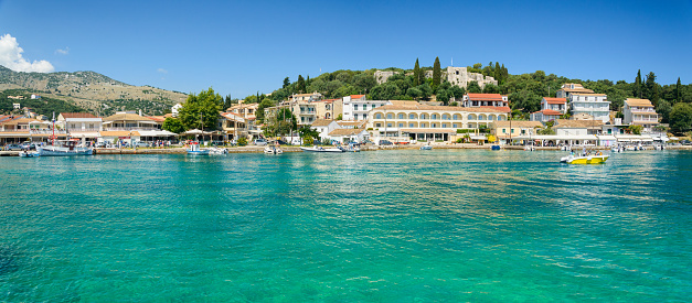 Corfu, panorama of the bay in the city of Kassiopi.