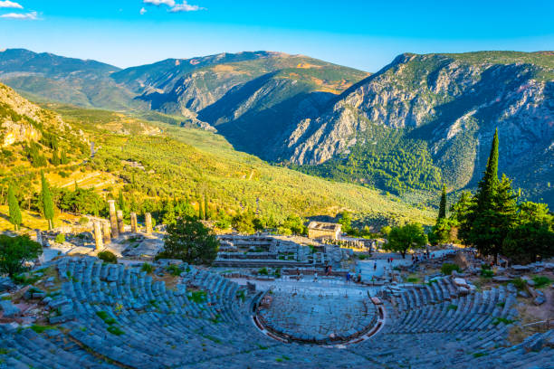 istock Ruins of theatre at ancient Delphi, Greece 1140660773