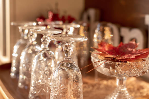 istock Vintage crystal wine glasses on the buffet 1140671698