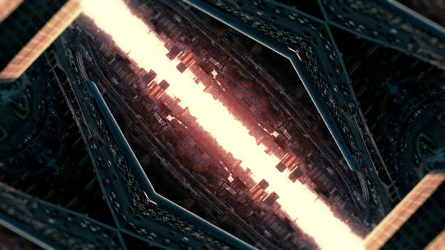 Futuristic City Kaleidoscope Abstract Background