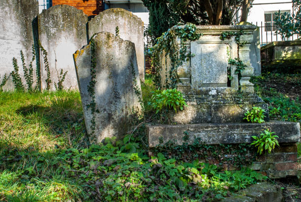 istock tombstones at the Old  Cemetery 1140683141