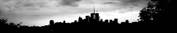 istock Toronto Skyline High Contrast Black And White Panoramic 1140683946