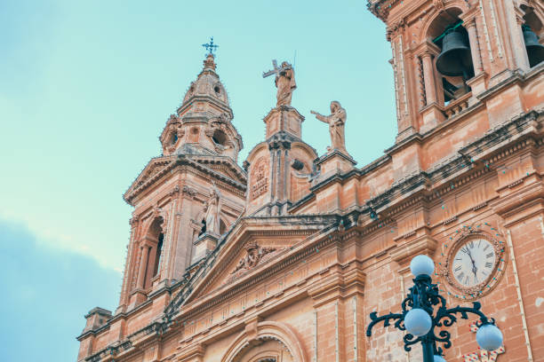 istock Maltese church architecture close up sunset 1140690341