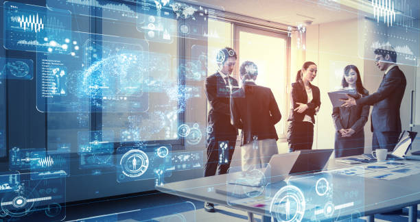 istock Business and technology concept. Smart office. 1140691120