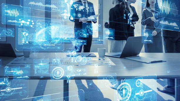 istock Business and technology concept. Smart office. 1140691124