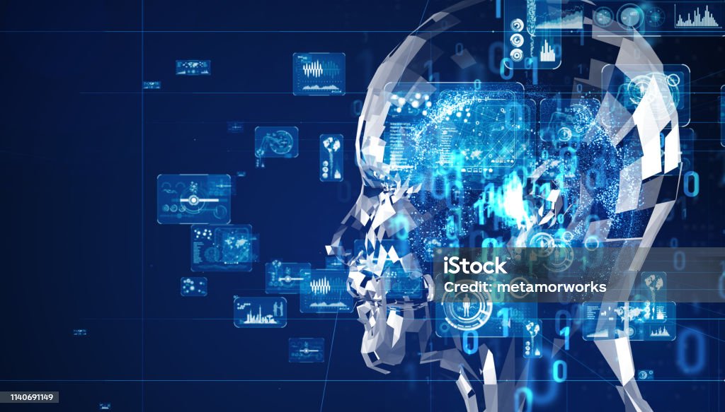 Artificial intelligence concept. Cloud computing. Deep learning. Artificial Intelligence Stock Photo