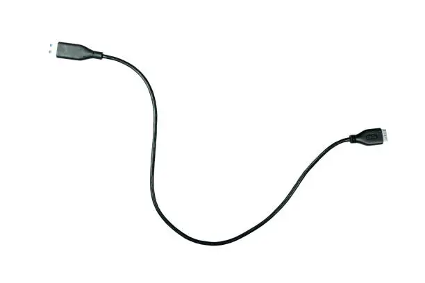 Black harddisk cable isolated on white background with clipping path..