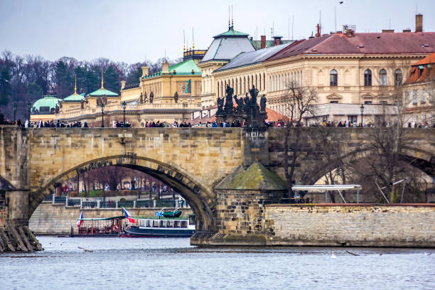 istock Vltava river and Charles bridge in Prague's Old Town Czech Republic 1140694885