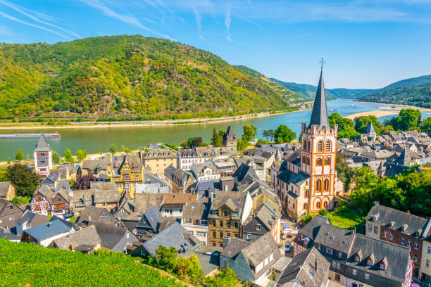 istock Aerial view of Bacharach from Postenturm, Germany 1140701923