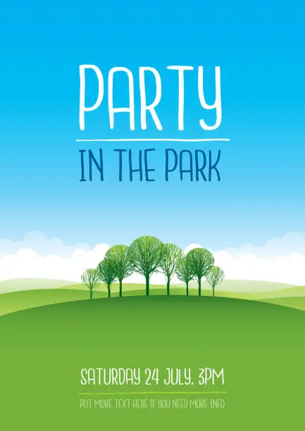 Vector illustration of Party in the park poster