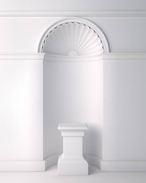 istock White classic pedestal podium for product display mock up. 1140705959