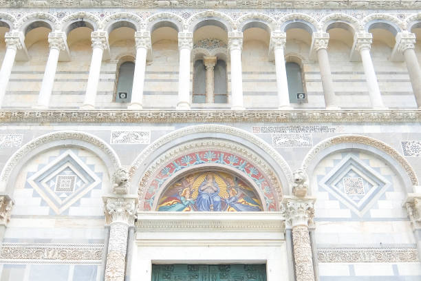 Pisa, Italy. Facade of Pisa Cathedral (Primatial Metropolitan Cathedral of Santa Maria Assunta; Cathedral of Pisa)