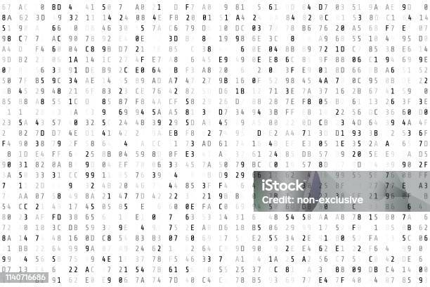 Random Hex Code Stream Matrix Background Vector Illustration Isolated ...