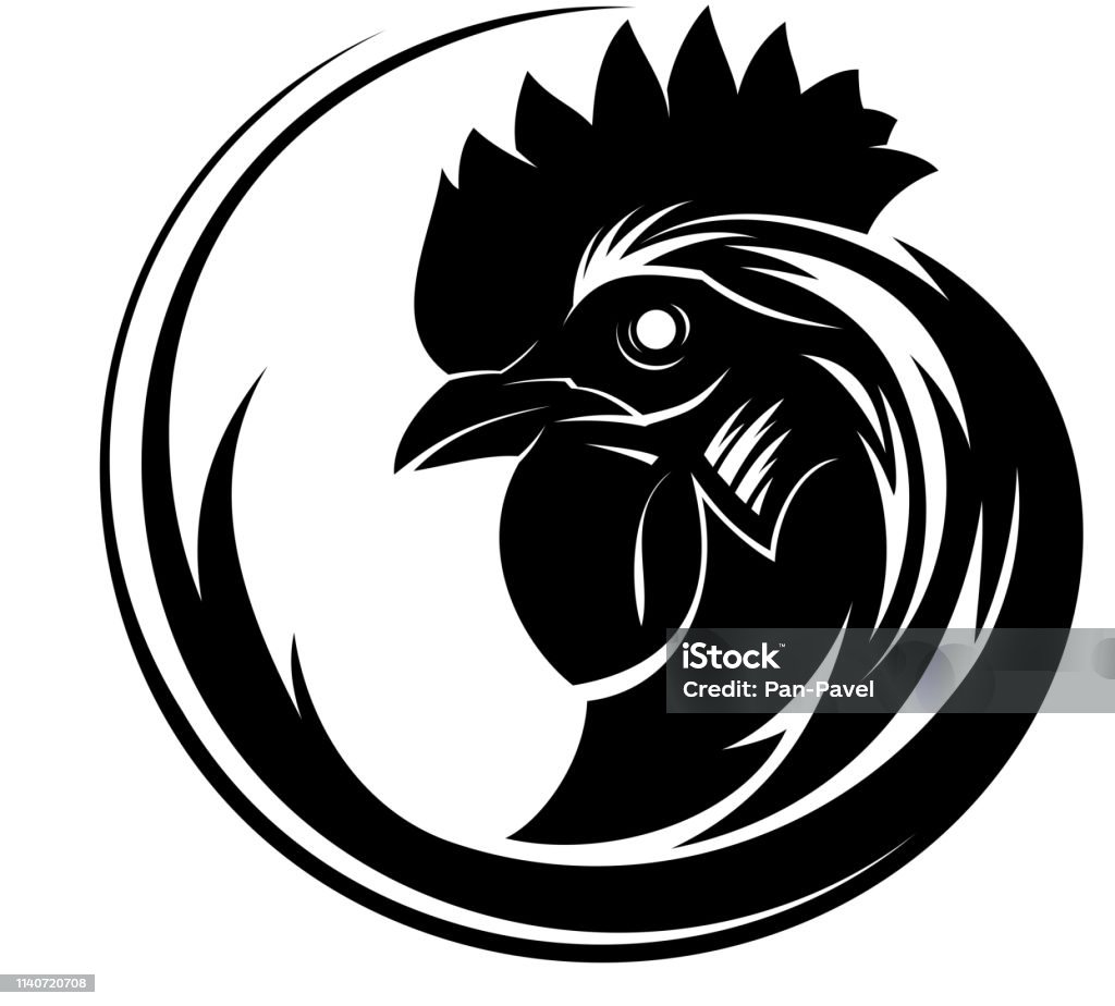 Rooster circle tribal tattoo art Rooster stock vector