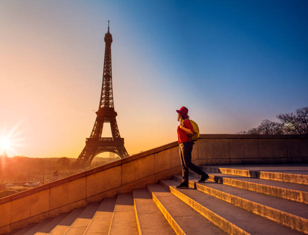 istock Tourist exploring Eiffel Tower Paris France 1140722234