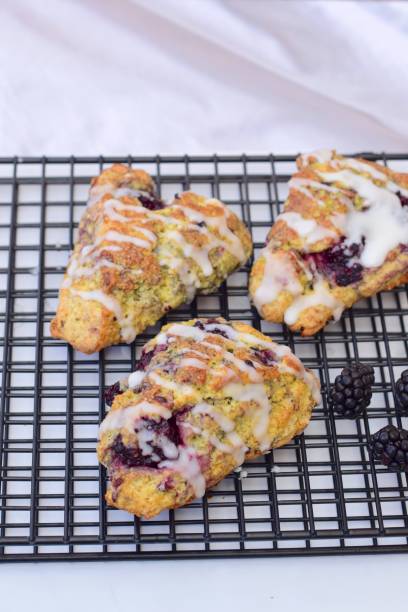 istock Blackberry scone with icing sugar and lime zest on cooling rack 1140722993