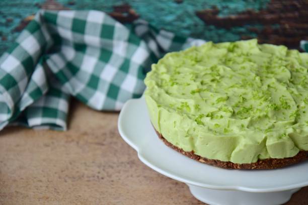istock Homemade no-bake avocado lime cheesecake with date pecan crust 1140723026