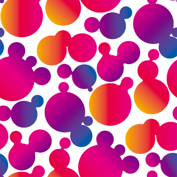 ilustrações de stock, clip art, desenhos animados e ícones de gradient fluid bubbles vector seamless pattern - lava lamp