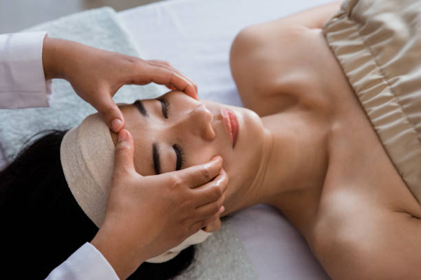 istock Close up woman enjoying massage 1140725934