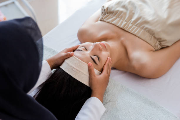 istock Young woman enjoying massage 1140725953