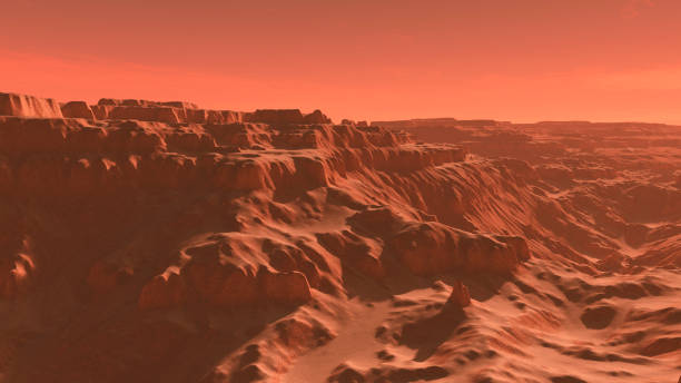 istock Mars landscape, A 3d render of imaginary mars planet terrain 1140726574
