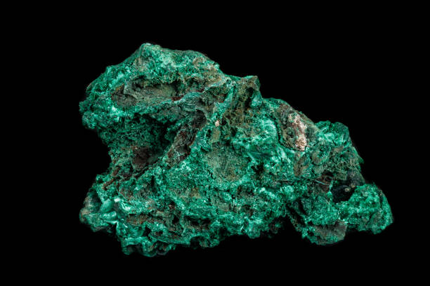 istock Macro of a mineral stone Malachite on a black background 1140727231